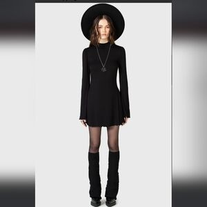 Killstar Gothic Black Long Sleeve Dress